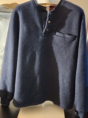 Coleman Navy Crewneck Henley Sweater with Chest Pocket